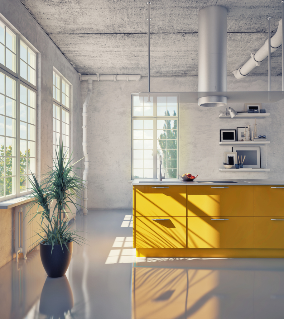 Kitchen design yellow kitchen