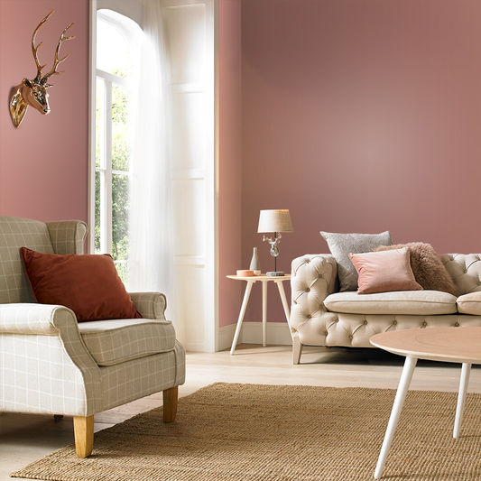 Choosing paint colours Highland Rose matt emulsion Graham & Brown