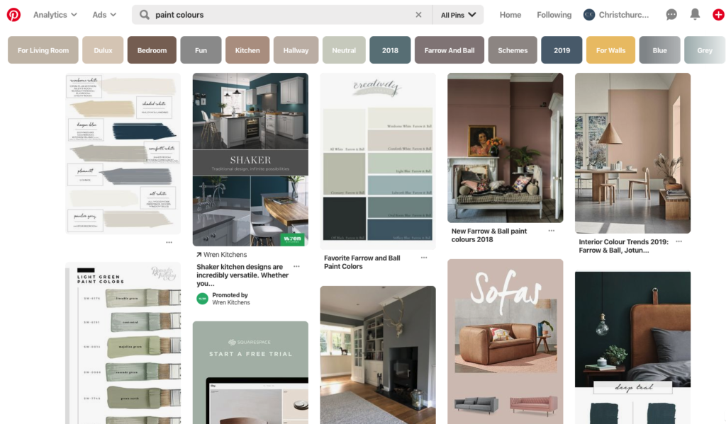 Choosing paint colours Pinterest