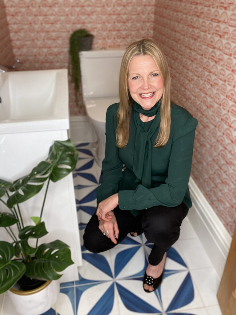 Sarah in cloakroom