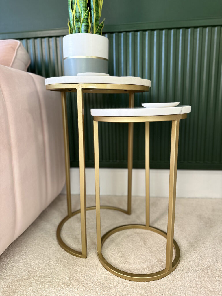 Nest of gold tables guest bedroom ideas