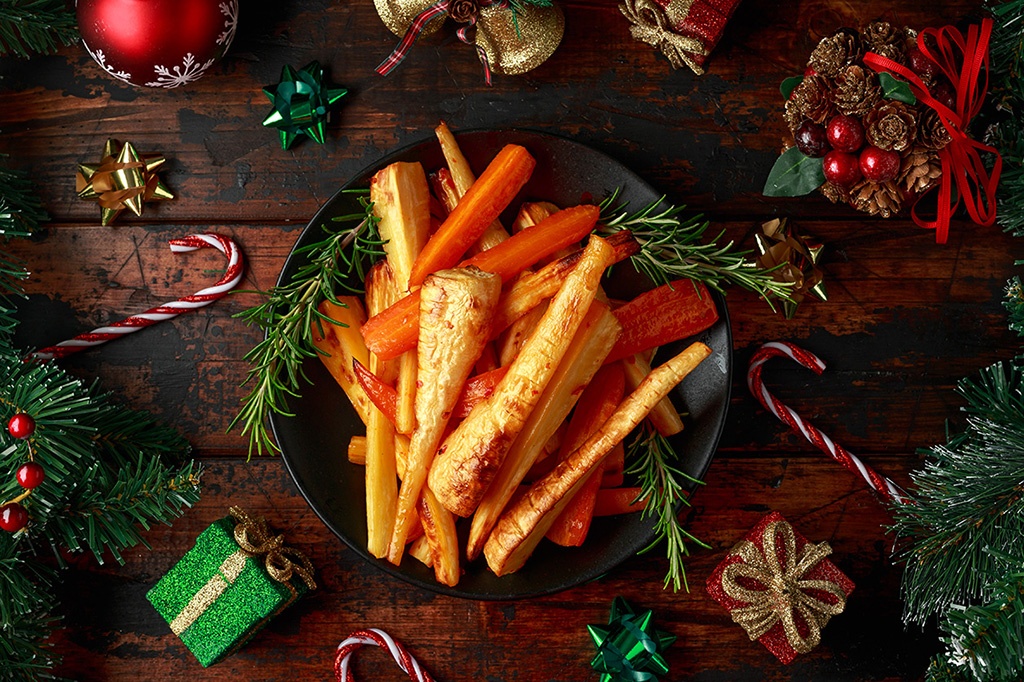 Roasted parsnips and carrots