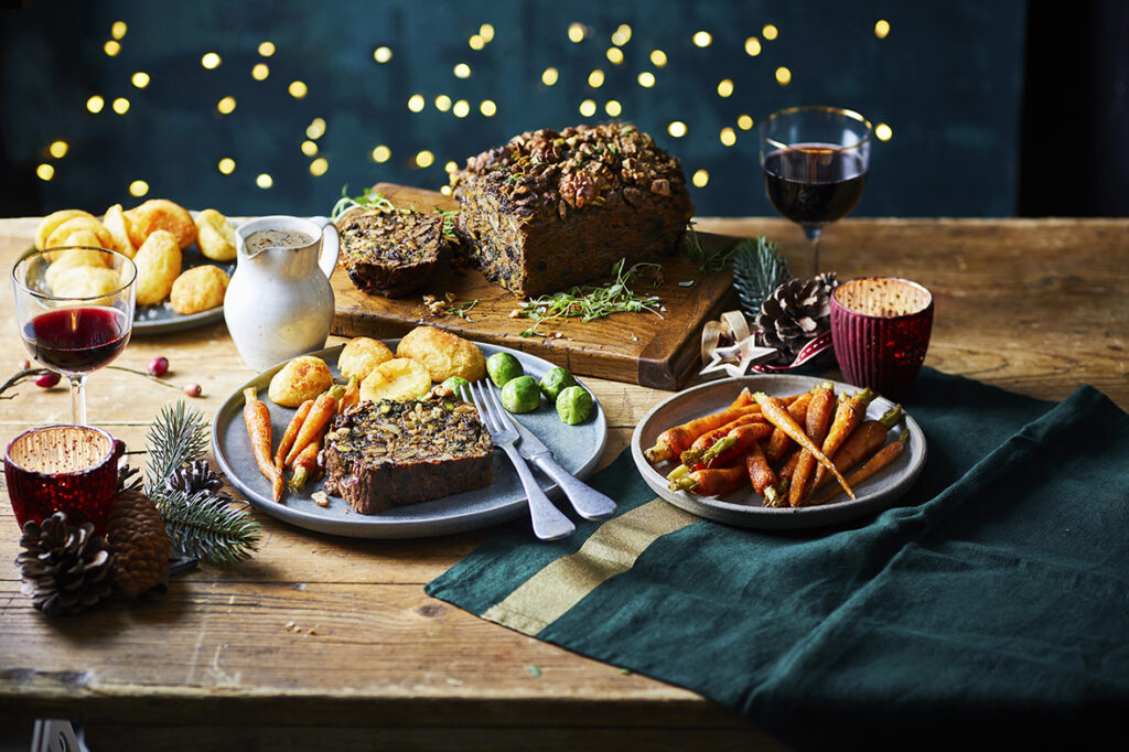 Walnut and Pistachio Nut Roast with a Creamy Rosemary Sauce