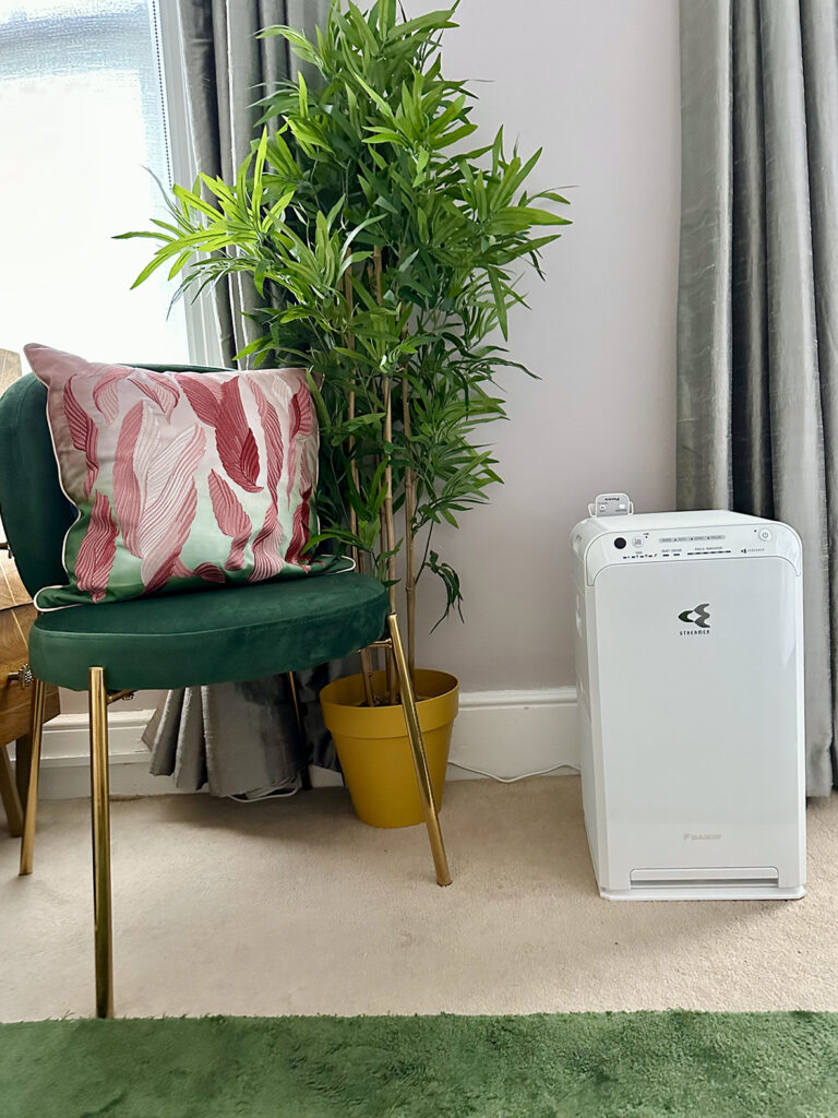 Daikin air purifier hay fever treatment in bedroom