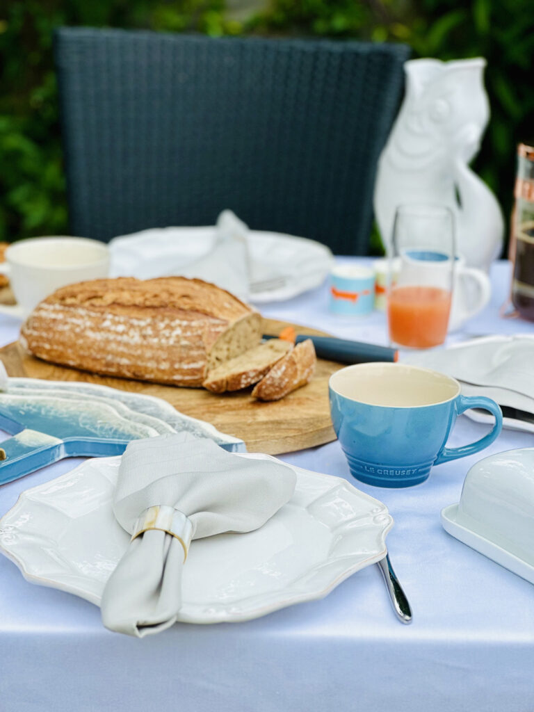 al fresco dining Mikado tablecloth from The Fine Cotton Company