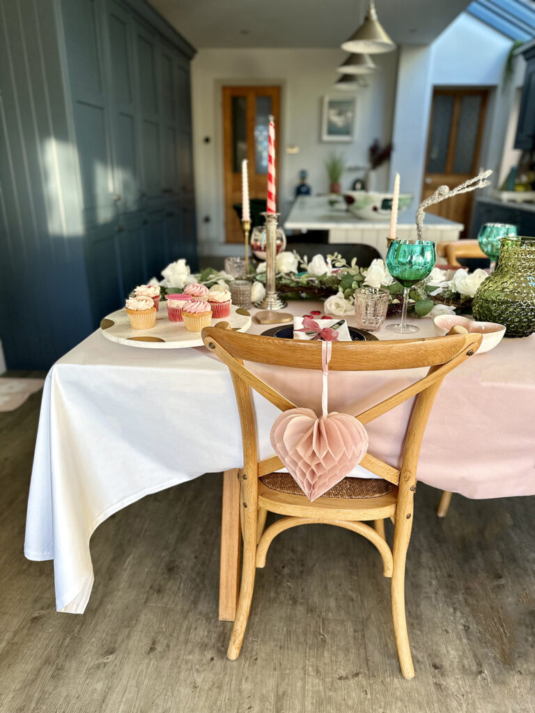 valentines day decorations on my table in my home