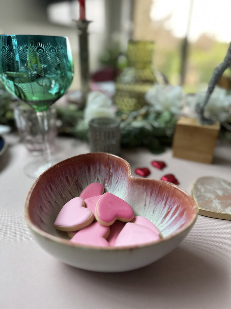Delicious treats as part of Valentine's Day table decor