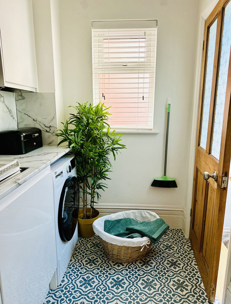 Hillarys Natural Bamboo Glacier Wooden Blinds in my utility room