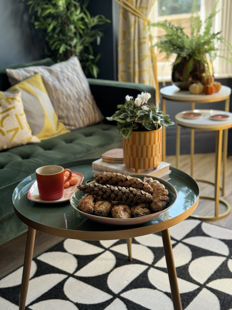 coffee table styling in Style & Decor blogger Sarah's living room